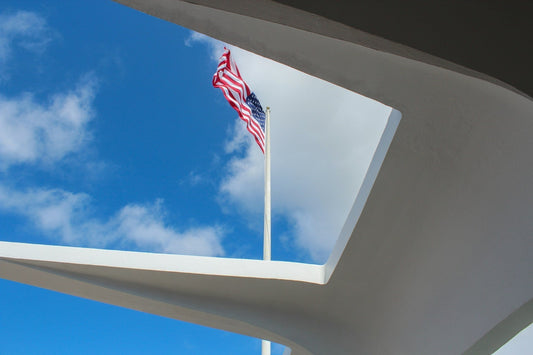 American flagpole matched to home scale for balanced curb appeal