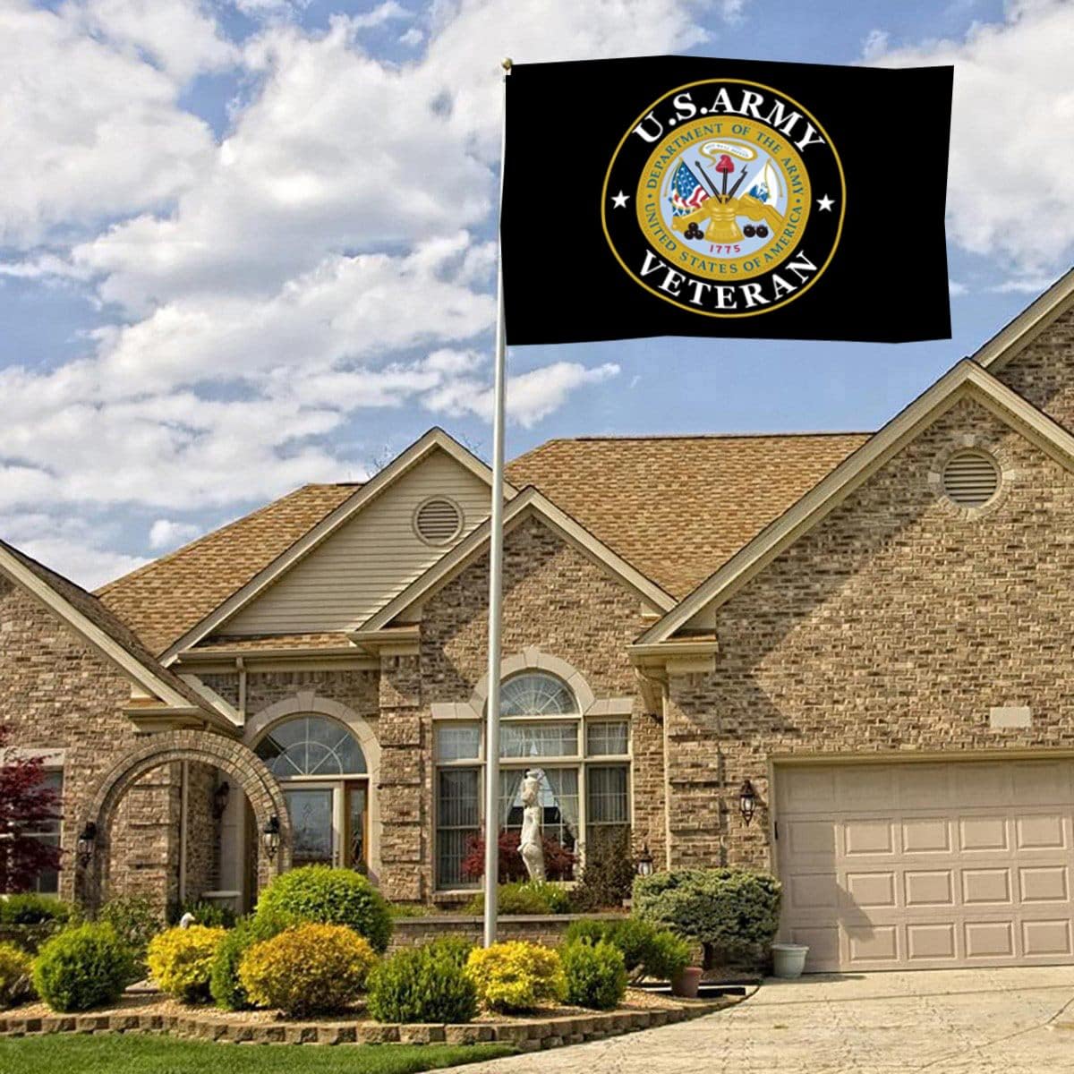 Army Veteran Emblem Flag – Double-Sided, 3-Ply Polyester (3x5ft)